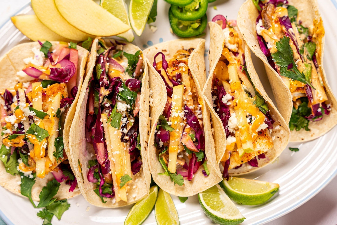 Fish Tacos with Evercrisp Apple Slaw